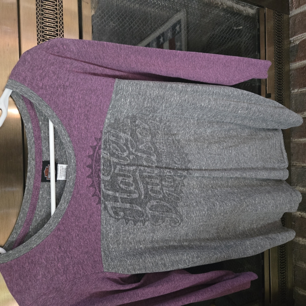Purple and Gray Long Sleeve Shirt